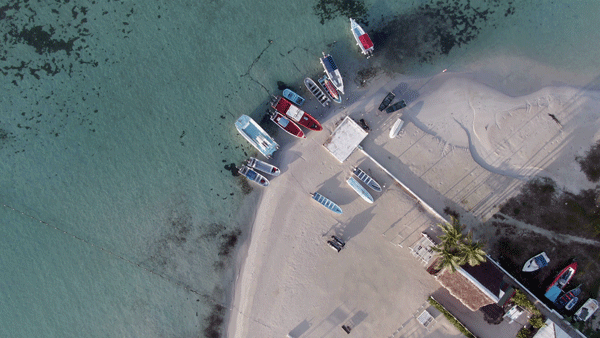 A drone shot of Boca Chica Beach in the Dominican Republic