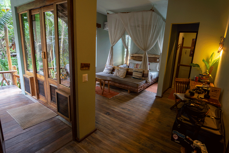 Interior of garden level Suite at ahau tulum