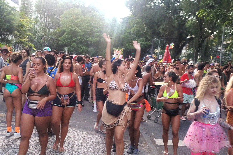 bloco in rio de janeiro is a street party that happens all over the city. Especially during carnival