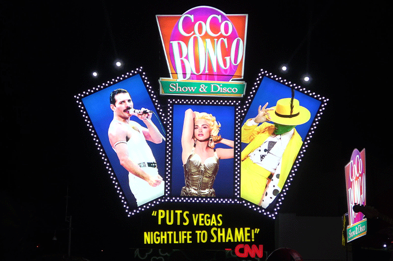 Coco Bongo Cancun Puts las vegas nightlife to shame sign. 