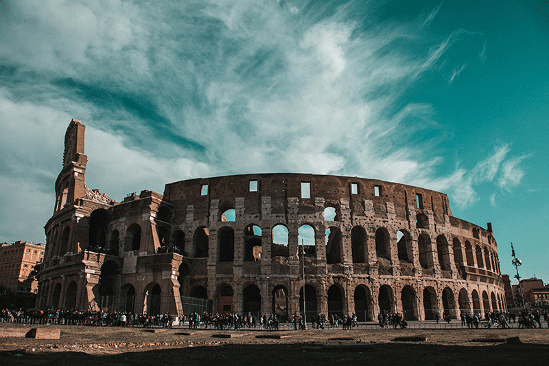 Visit the Colosseum in Rome Italy in the month of July 