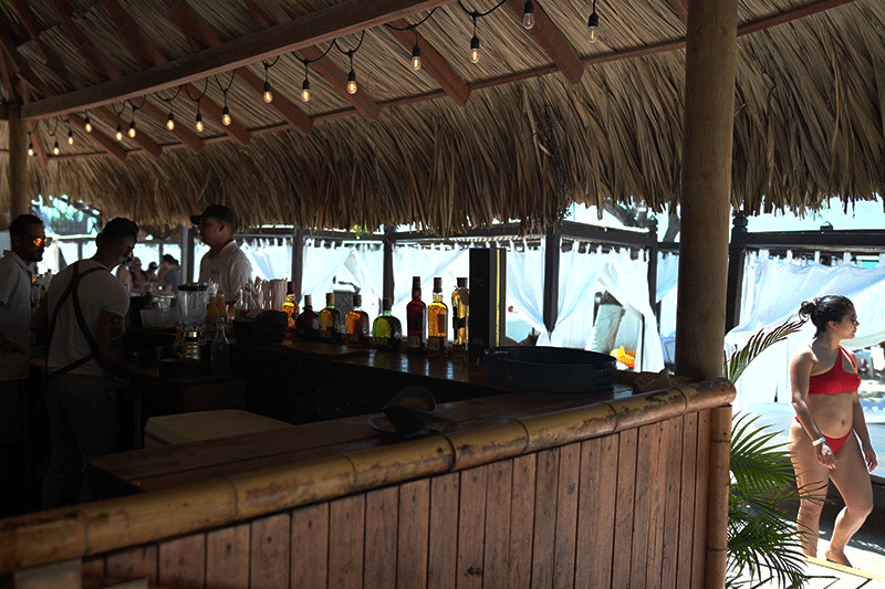food and drink options at bora bora beach club in cartagena
