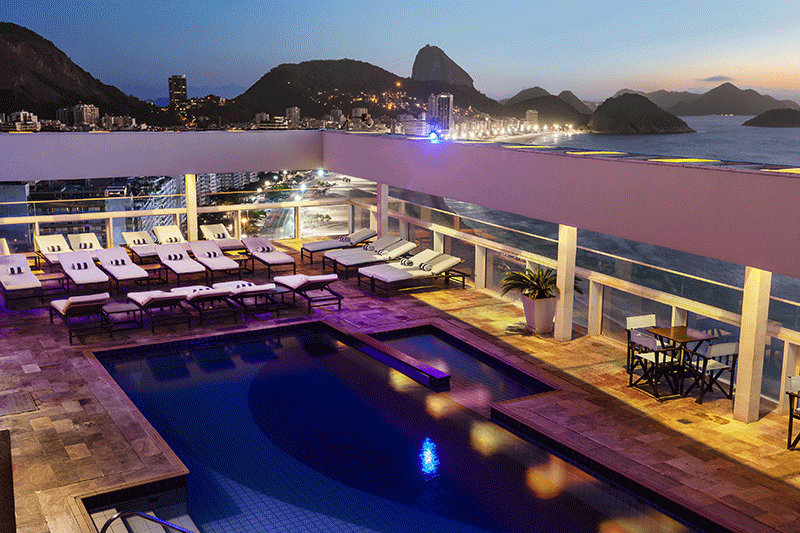 Rio Othon palace hotel during new years eve in rio de janeiro. 