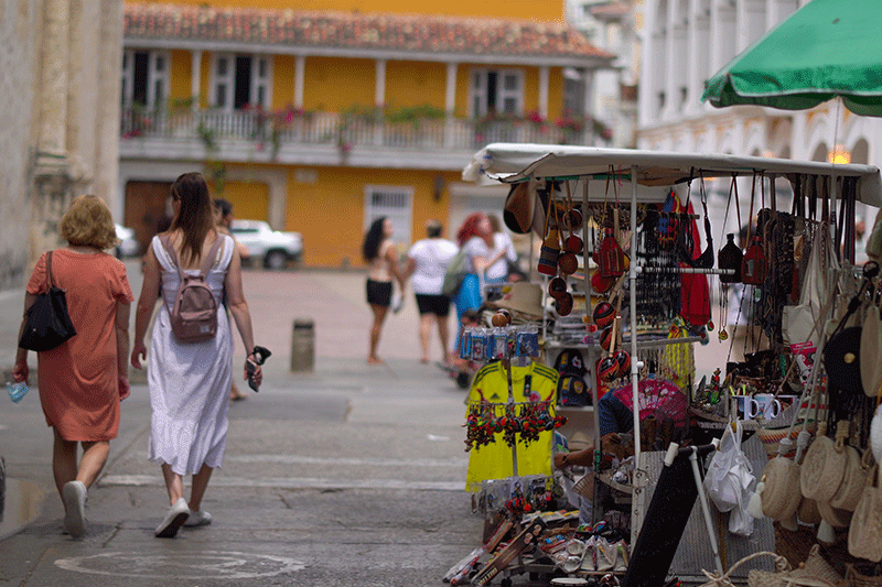 Wander through the streets of walled city in Cartagena Colombia